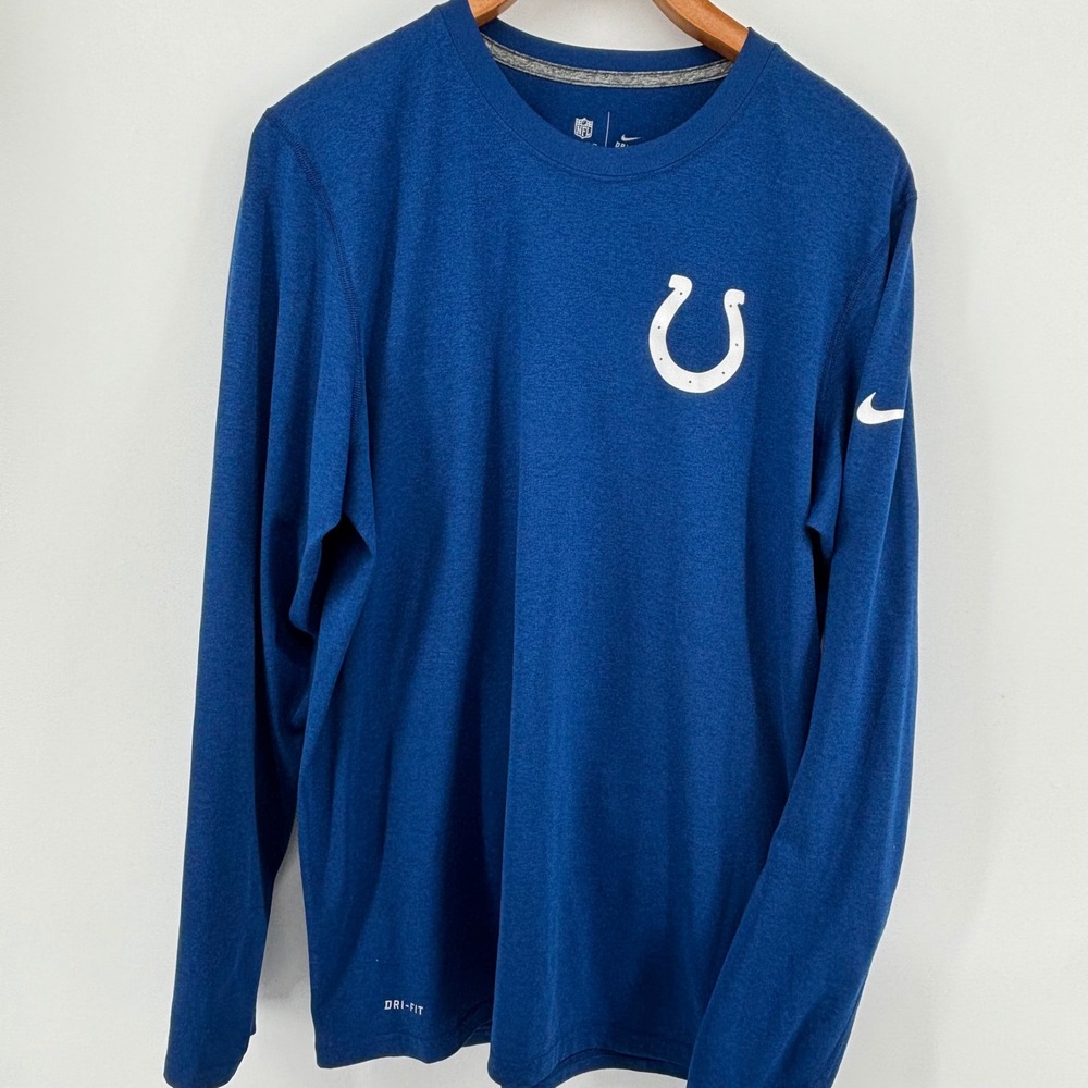 Nike Mens Indianapolis Colts NFL Dri-FIT Long Sleeve Performance Shirt Blue M